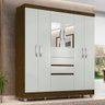 Guarda-roupa Casal Lia 6 Portas com Espelho Cedro/off-white - Móveis Arapongas Cedro/branco Off-whit - 1