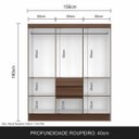 Ver imagem 3 de Guarda-roupa Casal Lia 6 Portas com Espelho Ter/naturaly - Móveis Arapongas Terraro/naturaly