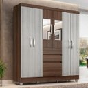 Ver imagem 1 de Guarda-roupa Casal Lia 6 Portas com Espelho Ter/naturaly - Móveis Arapongas Terraro/naturaly