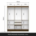 Ver imagem 4 de Guarda-roupa Casal Lia 6 Portas Cedro/ Off-white - Móveis Arapongas Cedro/branco Off