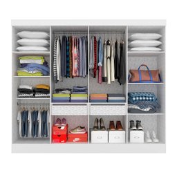 Guarda-roupa Casal Mariah 8 Portas Branco - Móveis Arapongas Branco - 3