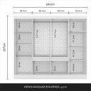 Ver imagem 6 de Guarda-roupa Casal Mariah 8 Portas Branco - Móveis Arapongas Branco