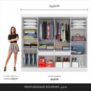 Ver imagem 5 de Guarda-roupa Casal Mariah 8 Portas Branco - Móveis Arapongas Branco