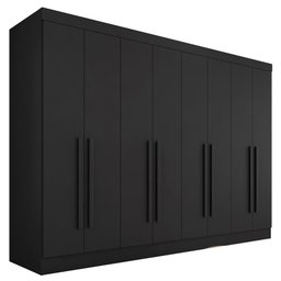 Guarda-roupa Casal Mayra 8 Portas Preto Fosco - Móveis Arapongas Preto Fosco - 2