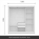 Ver imagem 3 de Guarda-roupa Casal Paula 3 Portas 2 Gavetas Central Branco - M. Arapongas Branco