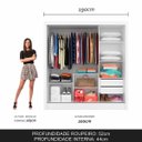 Ver imagem 3 de Guarda-roupa Casal Paula 3 Portas 2 Gavetas Lateral Branco - Móveis Arapongas Branco