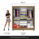 Ver imagem 3 de Guarda-roupa Casal Vivian 3 Portas 2 Gavetas Boreal - Móveis Arapongas Boreal