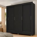 Ver imagem 1 de Guarda-roupa Casal 3 Portas 1 Gavetas Betina Preto Fosco- Móveis Arapongas Preto Fosco