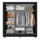 Ver imagem 6 de Guarda-roupa Casal 3 Portas 1 Gavetas Betina Preto Fosco- Móveis Arapongas Preto Fosco