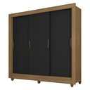 Ver imagem 3 de Guarda-roupa Casal 3 Portas 1 Gavetas Alice Boreal/ Preto M. Arapongas Boreal/preto Fosco