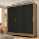 Ver imagem 1 de Guarda-roupa Casal 3 Portas 1 Gavetas Alice Boreal/ Preto M. Arapongas Boreal/preto Fosco
