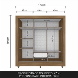 Guarda-roupa Casal 3 Portas 1 Gavetas Alice Boreal/ Preto M. Arapongas Boreal/preto Fosco - 9