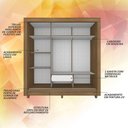 Ver imagem 5 de Guarda-roupa Casal 3 Portas 1 Gavetas Alice Boreal - Móveis Arapongas Boreal