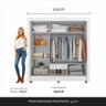 Guarda-roupa Casal 3 Portas 1 Gavetas Alice Branco - Móveis Arapongas Branco - 8