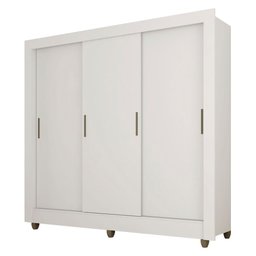 Guarda-roupa Casal 3 Portas 1 Gavetas Alice Branco - Móveis Arapongas Branco - 3