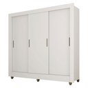 Ver imagem 3 de Guarda-roupa Casal 3 Portas 1 Gavetas Alice Branco - Móveis Arapongas Branco