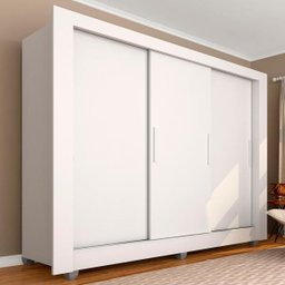 Guarda-roupa Casal 3 Portas 1 Gavetas Alice Branco - Móveis Arapongas Branco - 1