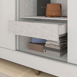 Guarda-roupa Casal 3 Portas 1 Gavetas Alice Branco - Móveis Arapongas Branco - 7