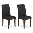 Ver imagem 1 de Kit 2 Cadeiras Lima Imbuia/ Preto - Móveis Arapongas Imbuia/preto