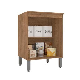 Balcão com Tampo Bella 2 Portas 0,60 Carv/ Off White- Moveis Arapongas Carvalho Americano/off - 2