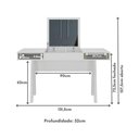 Ver imagem 4 de Penteadeira 131,5cm com 2 Gavetas 1 Porta Basculante e Espelho Multimóveis Cr35250 Branco