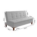 Ver imagem 4 de Sofá Cama sem Caixa Bicama Rubi Confortável Compacta Ideal para Aibnb Apartamento Linho Cinza