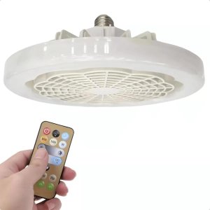 Ventilador Luminária Silencioso de Teto Lâmpada Led Rgb