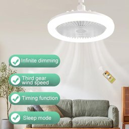 Ventilador Luminária Silencioso de Teto Lâmpada Led Rgb - 4