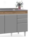 Ver imagem 3 de Balcão Gabinete com Pia Inox 120cm Michigan Castanho-cinza - Lumil