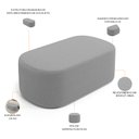 Ver imagem 6 de Cabeceira Cama Box 100cm Lanna com Puff Recamier Doha W01 Bouclê Cinza - Lyam Decor