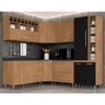 Cozinha Modulada Amabile 7 Peças Carvalho/ Preto - Móveis Arapongas Carvalho Americano/preto - 1