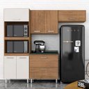 Ver imagem 1 de Cozinha Modulada Ester 4 Peças com Torre Carvalho/ Off White M. Arapongas Carvalho Americano/off