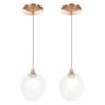 kit 2 Lustres Pendentes Harmony Bolinha New Cobre - 1