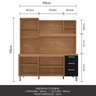 Armário Kit de Cozinha 5 Portas Leda Plus Carv/ Preto - Móveis Arapongas Carvalho/preto Fosco - 3