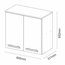 Armário Aéreo Bella 2 Portas 60cm Moveis Arapongas  - 3