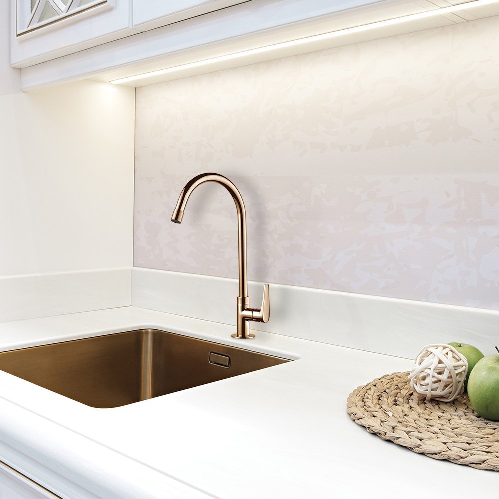 Torneira para Cozinha de Mesa Bica Alta Lorenzetti Loren Joy Rose Gold 1167 R32 - 2