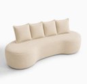 Ver imagem 4 de Kit Sofá Orgânico 210 cm 2 Poltronas Orgânico Bouclê Bege Premium Belufan Mvs
