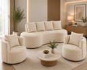 Ver imagem 2 de Kit Sofá Orgânico 210 cm 2 Poltronas Orgânico Bouclê Bege Premium Belufan Mvs