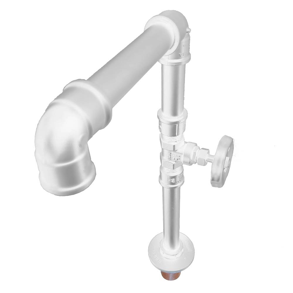 Torneira Design Industrial Clássica Luxo PVC 3/4" - Madareli - Branco - 2