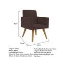 Ver imagem 3 de Poltrona Decorativa Nina Cadeira Escritório Recepção Marrom