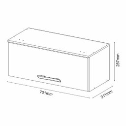 Armário Aéreo Bella Refrigerador 1 Porta Carvalho - Moveis Arapongas Carvalho Americano - 3 Armário Aéreo Bella Refrigerador 1 Porta Carvalho - Moveis Arapongas Carvalho Americano - 3