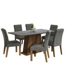 Ver imagem 3 de Conjunto Sala de Jantar Mesa Tampo de Madeira 6 Cadeiras Rustic/cinza/silver Britney Madesa