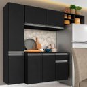 Ver imagem 1 de Armário de Cozinha 4 Peças Diana Preto - Móveis Arapongas Preto Fosco