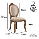 Ver imagem 2 de 2 Cadeira Medalhao Madeira Maciça Design Ingles Luxo Poltrona Entalhada Renascentista Natural Ingles