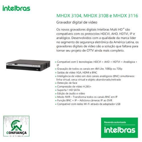 Gravador Vídeo Inteligente Mhdx 3116-c Intelbras 16 Canais - 7