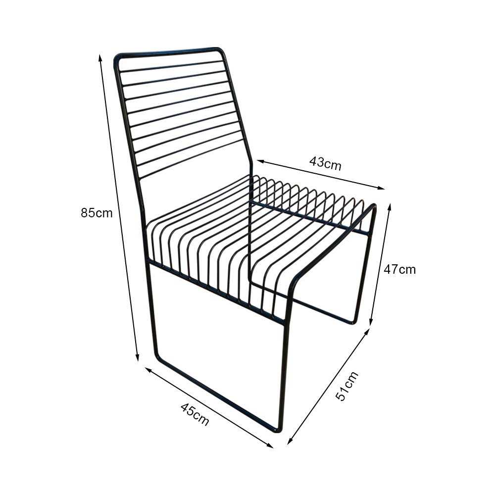 Cadeira Alta Preta Padrão Aramado para Área Gourmet Sun - 5