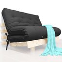 Ver imagem 1 de Futon Casal Tokio Sofa Cama Preto com Madeira Maciça