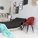 Ver imagem 4 de Futon Casal Tokio Sofa Cama Preto com Madeira Maciça