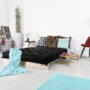 Ver imagem 3 de Futon Casal Tokio Sofa Cama Preto com Madeira Maciça
