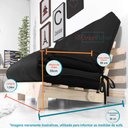 Ver imagem 7 de Futon Casal Tokio Sofa Cama Preto com Madeira Maciça
